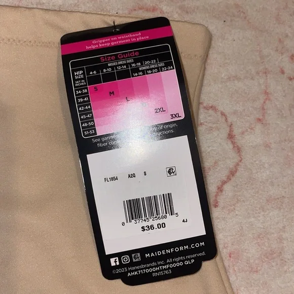 NWT women’s maiden form high waisted brief shapewear size small - Picture 3 of 3